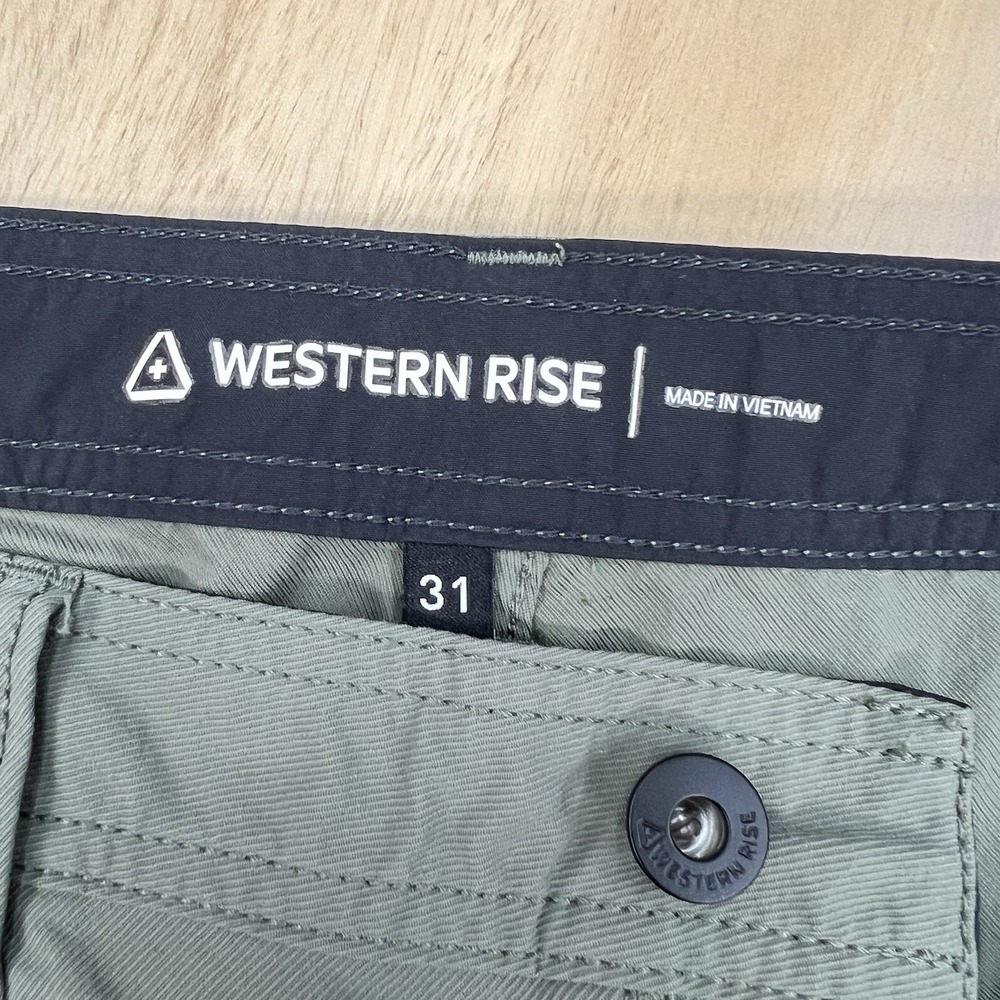 Western Rise Evolution Chino Pants Mens 31x31 Slim Fit Straight Leg‎ Green - Picture 10 of 13